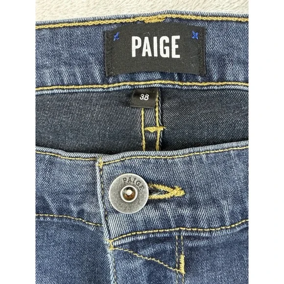 Paige Jeans Men's 38x33 Blue Dark Wash Croft Stretch Skinny Straight Denim - Picture 2 of 11